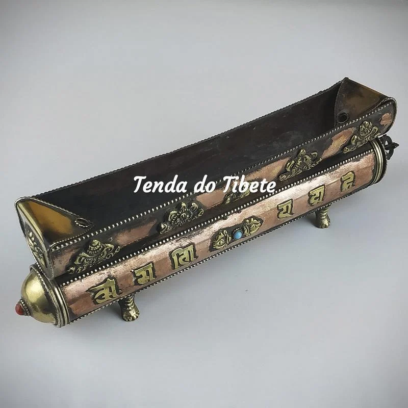 Incensário Cobre Oito Simbolos Auspiciosos