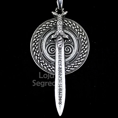 Medalha Triskle Runas Espada