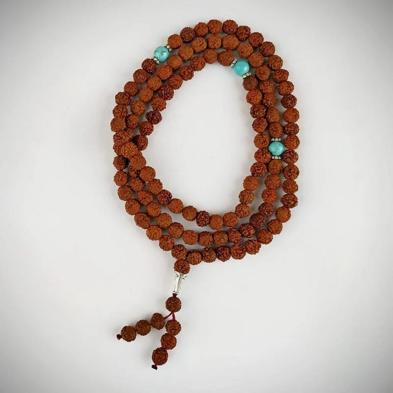 Japamala Rudraska com Turquesa