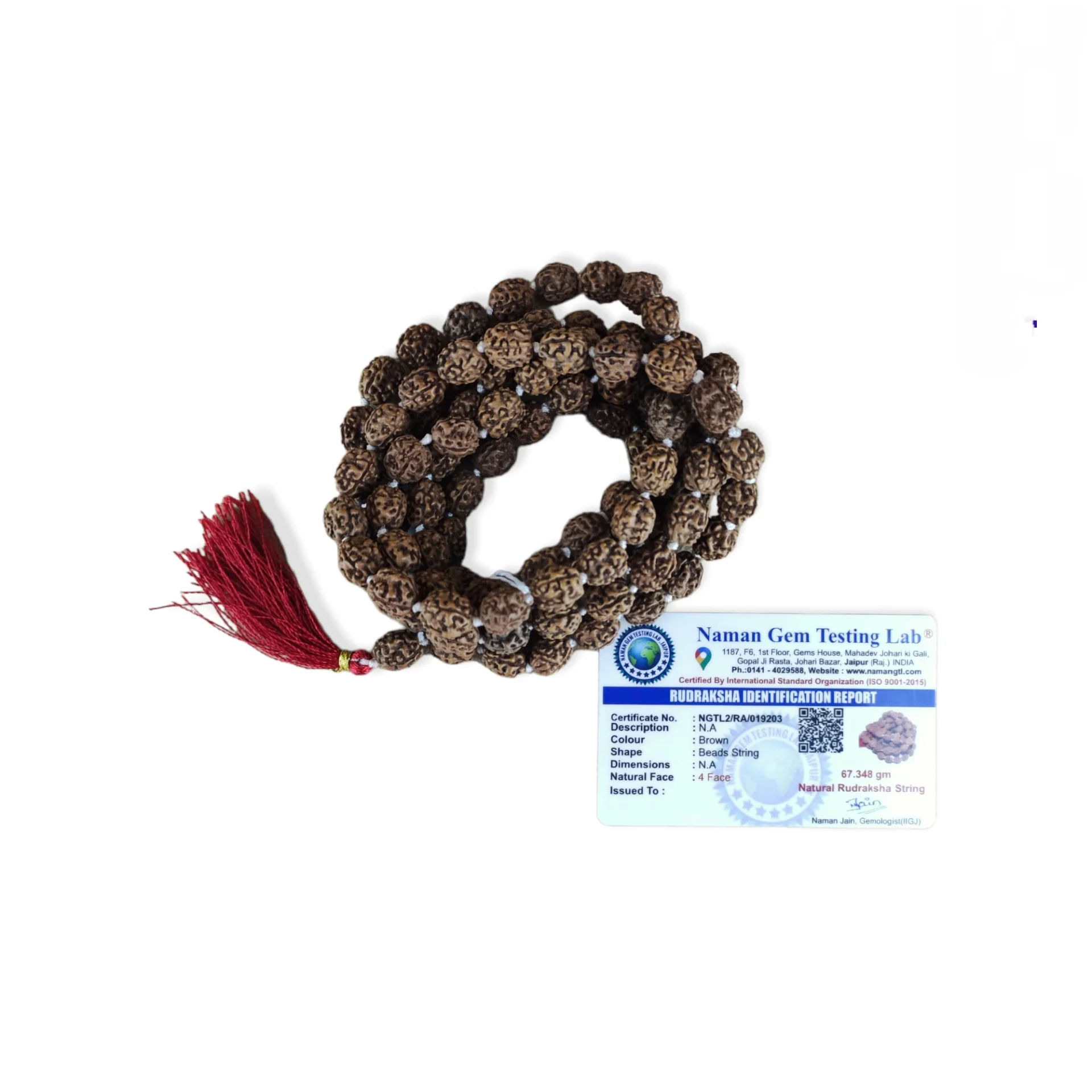 Japamala Rudraksha com Quatro Mukhi (faces)