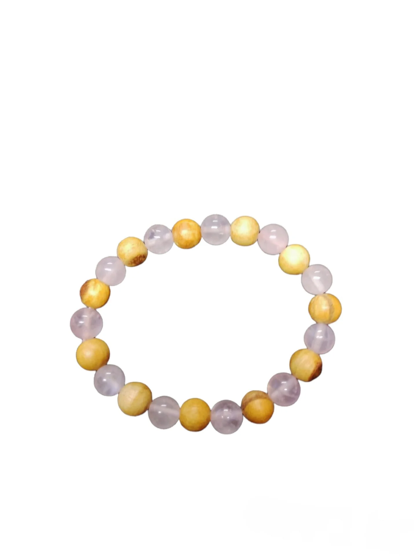 Pulseira Pau Santo com Quartzo Rosa