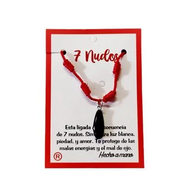 Pulseira vermelha de 7 Nós com Hematite